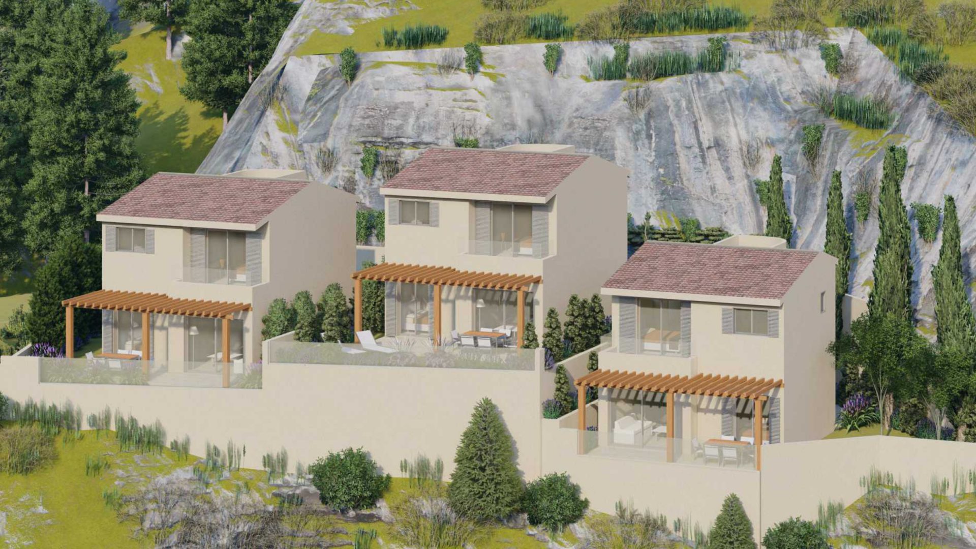 Paphos Kamares Village 3 Bedroom Villas / Houses For Sale LPT16221